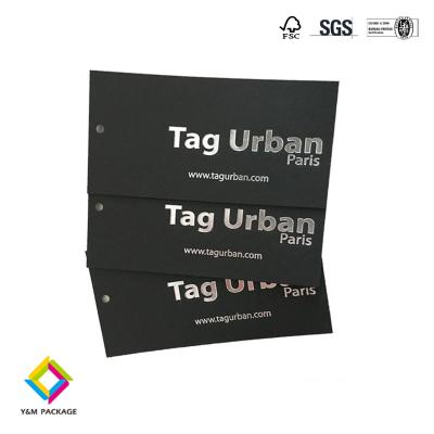 China Kleding Tags Hang Tag Custom Kleding Labels Zwarte kaart Gedrukt Hang Tags Te koop