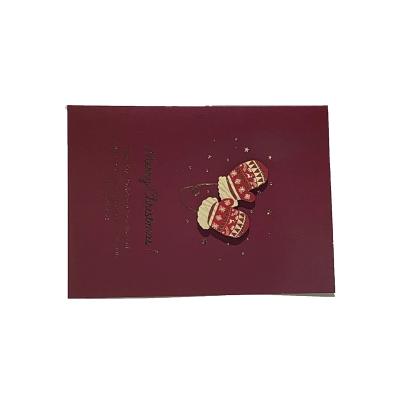 China Custom Printing  Holiday Card Christmas Greeting Cards With Gold Words Folded Cards for sale