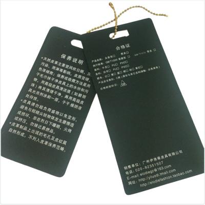 China Doppelseitige Matte Custom Hang Tag Etiketten mit Schnur Schwarz Custom Cardstock Tags zu verkaufen