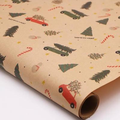 China Impresión a medida Papel de envoltura Papel de envoltura Regalo de Navidad Embalaje papel de copia rollo en venta