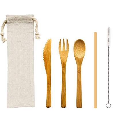 China 2019 Eco - Friendly 5pcs Travel Sustainable Bamboo Spoon Sets for sale