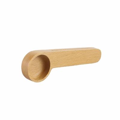 China Viable and Coffee Hot Sale Wooden Coffee Scoop Bag Clip for sale