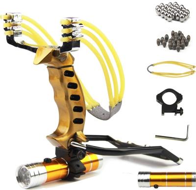 China High Velocity Catapult Couture Golden Assassin Hunting Slingshot With Heavy Duty Launch Bands for sale