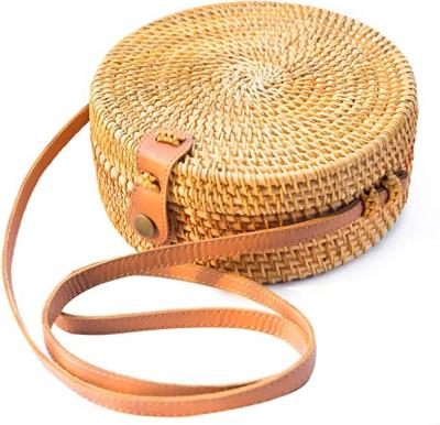 China ENGLAND STYLE Handwoven Round Rattan Bag for sale