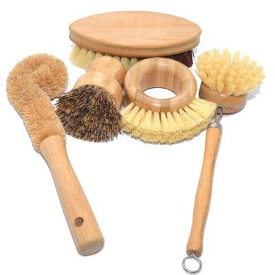 China Bamboo Kitchen Wooden Pan Dish Brush Made of Sustainable Nature Beech Wood for sale