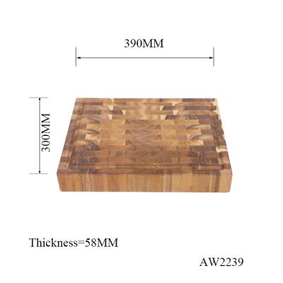 China Good quality sustainable grain acacia end wood butcher block for sale