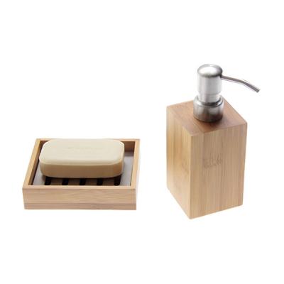 China 2019 New Design Bathroom Natural Bamboo And Bamboo Soap Holder Dispenser for sale