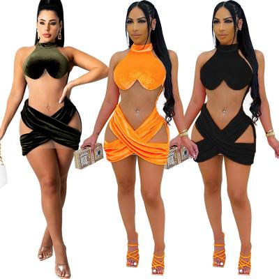 China Hot Sale Viable Sexy Tight Sleeveless Elastic Nightclub Mesh Dress Casual Dresses 2022 Korean Fashion High Velvet Quilted for sale