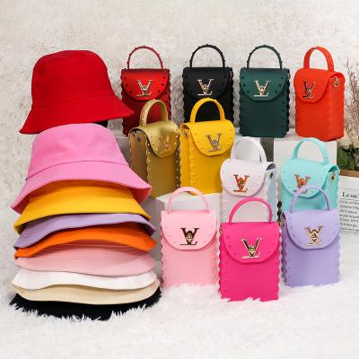 China 2021 High Quality New Amazon Designer Fisherman's Hat Bags and Jelly Purses Sets Ladies Hand Women&'s Matching Hats and Purses Handbags Set for sale