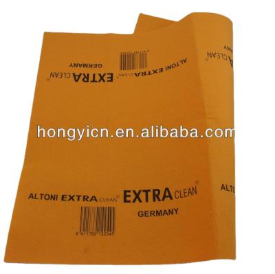 China Waterproof logo printed Germany orange super absorbent chamois fabric, chamois, shamwow for sale