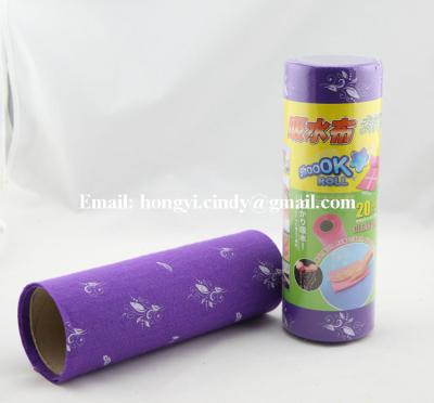 China Anti-Bacteria Perforated Tear Off Super Absorbent Viscous / Polyester Nonwoven Fabric Printed Kitchen Cleaning Cloth Rolls for sale