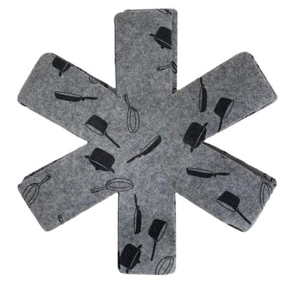 China Star Shape Sustainable Color Cutting Heat Resistant Gray Polyester Felt Pan Protectors for sale