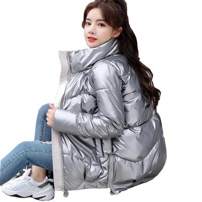 China Hot Selling Winter Women's Short Bubble Parka Jacket Coat Collar Down Jackets Breathable Comic Shiny Woman Down Jacket for sale