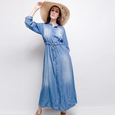 China 2020 Autumn New Women's Breathable Dress Women's Early Autumn European And American Nordic Style Denim Dress Women's Long Skirt for sale