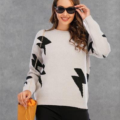 China 2020 Women Sweaters Autumn Winter Sweet Heart Printed Anti-wrinkle Sheath Long Sweater Heart Knitted Pullovers Sueter Mujer for sale