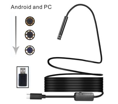 China 2M 5.5mm Borescope 480P Endoscope Waterproof Camera Inspection Flexible Endoscope Type C Flexible Cables for sale