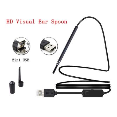 China Factory Direct Supply 5.5mm 3 in 1 Spoon Visual Endoscope HD Ear Visual Otoscope LMS-E60-5.5mm for sale