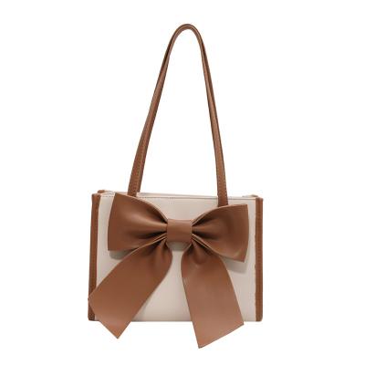 China Fashion Summer Bow Women Bags Small Fashion Purses Women PU Tote Leather Handbag for sale