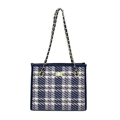 China Houndstooth Tote Bag With Chain 2022 Spring Summer Fashion Large Capacity Purchasing High Quality New for sale