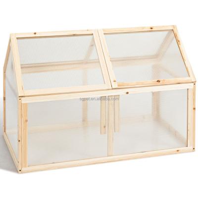 China Easily assembled outdoor Mini Greenhouse, wooden layers frame with bottom shelf for sale