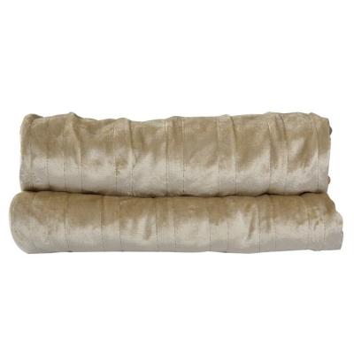 China HLB-TF Electric Solid Color Beige High Quality Anti-pilling Flannel Over Blanket Amazon for sale