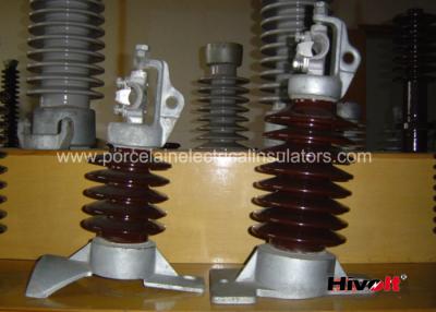 China 15kV - 25KV Brown Color Line Post Insulator With Clamp Top And Long Bolt for sale