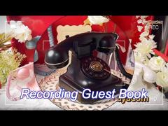 weddings celebrations phone guest book clear sound vintage phone voice recorder button design