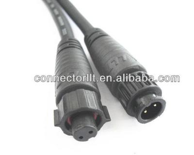 China Injection Molding With Wire LLT M10 Bayonet Lock Molding Waterproof Cable 2 Pole Connector for sale