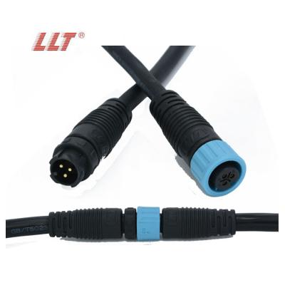 China Outdoor LED Display / Lighting LLT Snap Lock 2 Pin 4 Pin 3 Power Connector m12 Waterproof Cable Connector IP65 IP67 IP68 Connector for sale