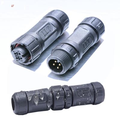 China 4pin circular plastic welding wire connector M12 IP68 waterproof 2 3 4 5 6 7 8 pin connector for sale