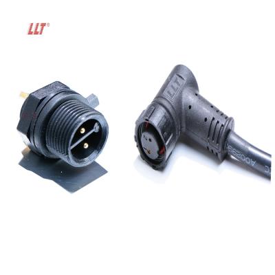 China Power equipment 2pin pa66 plastic straight outdoor circular cable connector M14 IP67 2 3 4 6 8 10pin 300V waterproof connector for sale