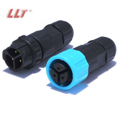 China Instant Lock LLT Straight 3 Pin Outdoor Cable Butt Joint Plug Quick Wire Strip Electrical Waterproof Led Connector IP68 M16 for sale