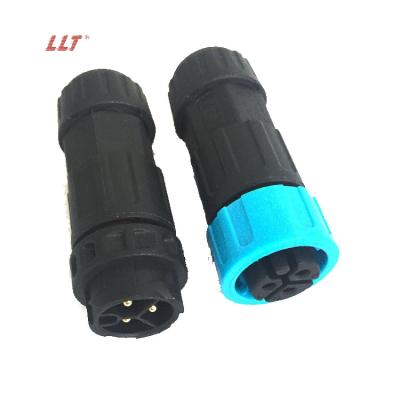 China Circular waterproof connector LLT 600V 20A M19 2 3 4 pin fast saa ip67 led power cable waterproof connector for sale