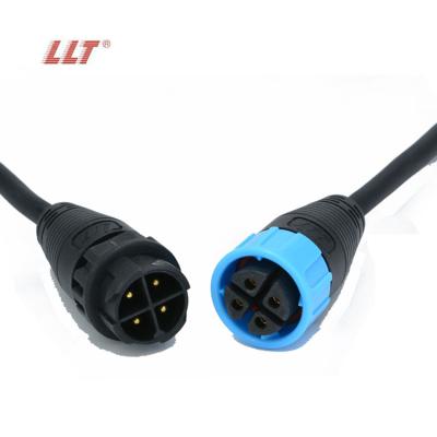 China LLT Connector Factory IP65 IP67 M25 4 Pin Push Pull Male And Female Quick Connector Electrical Circular Waterproof Cable Connector for sale