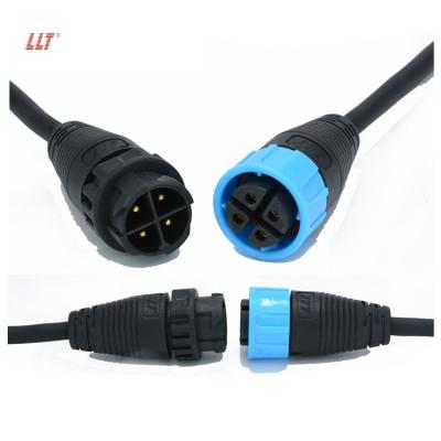 China Mate Male Female Connector Led Circular 4pin Push Lock Cable Connector M25 IP67 IP68 Waterproof Cable Connector for sale