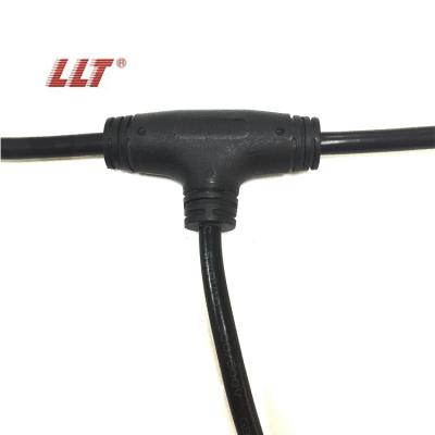 China Outdoor LED Display / Lighting LLT IP65 3 Way T To T Cable Power Supply Waterproof Connector 240V For Greenhouse Lighting for sale