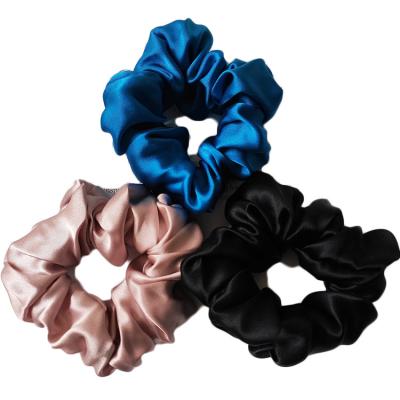 China Momme 100% Silk Scrunchies Women's Luxury Pure Silk Amazon Hair Scrunchies Elastic Hair Scrunchies Mulbery 16 3.5cm for sale