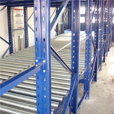 China Orange Mobile Gravity Feed Pallet Racking Conveyor Shelves 1500kg for sale