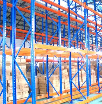 China Blauw Oranje Selectieve Pakhuis Pallet Racks Oplossingen Verstelbaar Te koop