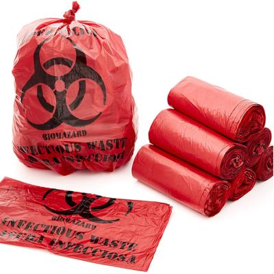 China Saco de lixo 19*23in autoclávico vermelho do Biohazard biodegradável à venda