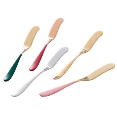 China Modern Colorful Stocked Stainless Steel Butter Knife Food Grade Kitchen Knife Cheese Knife for sale