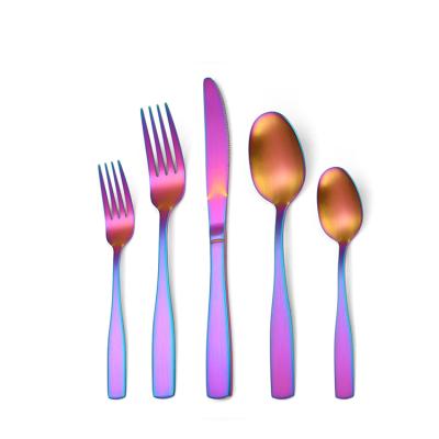 China Viable Luxury 410 Stainless Steel Silverware Gold Dinner Knife Spoon Fork Fancy Set Cutlery Cutlery Set Wholesale for sale