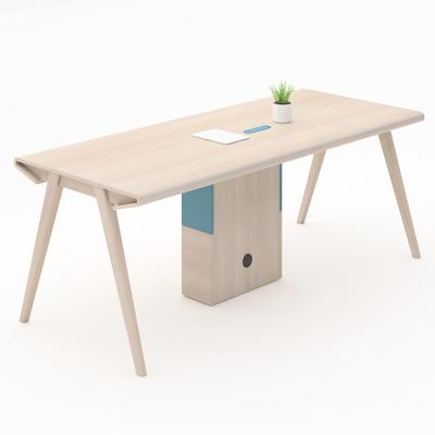 China Simple design Rectangle Simple Design Office Negotiation Desk Wooden Legs Conference Room small Meeting Table for sale