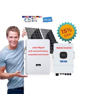 China Home All in one solar power system 8kw 10kw 15kw 10kwh power wall 48v 51.2v home use powerwal solar power energy storage system for sale