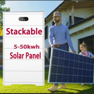 China Solar Energy Household System 15kw 20kwh 100ah 5kwh lifepo4 lithium plug and play stackable battery 550watt solar panel with battery and inverter for home use for sale