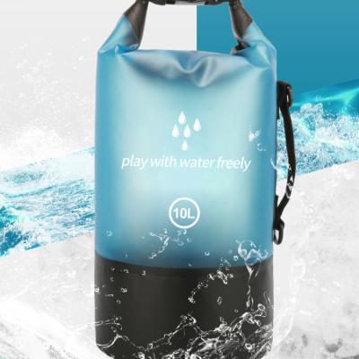 China Camping Swimming Surfing Drift Increasing 2021 New Frosted Two Tone Small Bag 2L Gym Bags Water Proof Clear Beach Drift Surfboard Travle Bags for sale