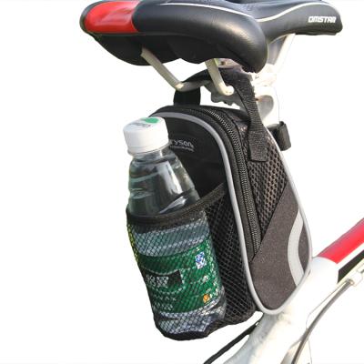 China Waterproof Cheap Bicycle Saddle Seat Bag With Mesh Pocket , Cycling Rear Bag for sale