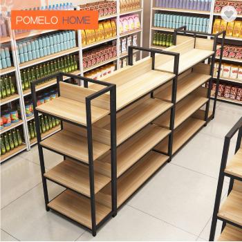 China Pomelohome Grocery Store Equipment Display Wire Top Stock Supermarket Single Sided Shelves For Cloth for sale