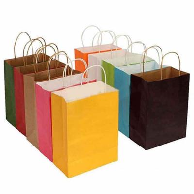 China PomeloHome Wholesale Custom Colored White Recycled Handled Handle Kraft Paper Gift Bag With Handles for sale