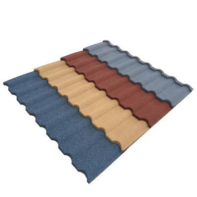 China Modern Wholesale Supplier Roman Metal Roof Tiles Stone Coated Galvalume Steel Roof Tiles 0.3 mm 0.45 mm Gauge for sale